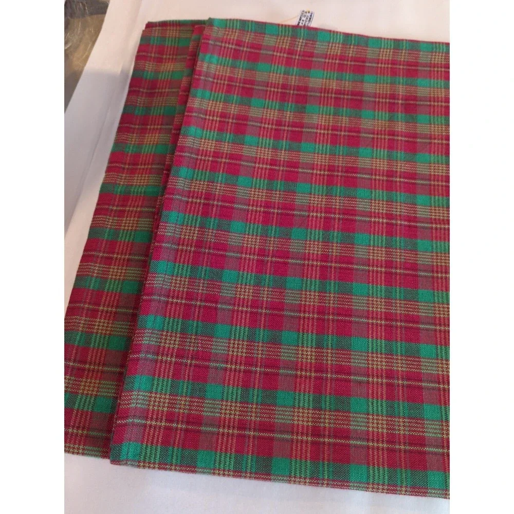 100% Cotton Plaid Handloom TABLECLOTH‎ By Primitive Artisans Inc 60x60